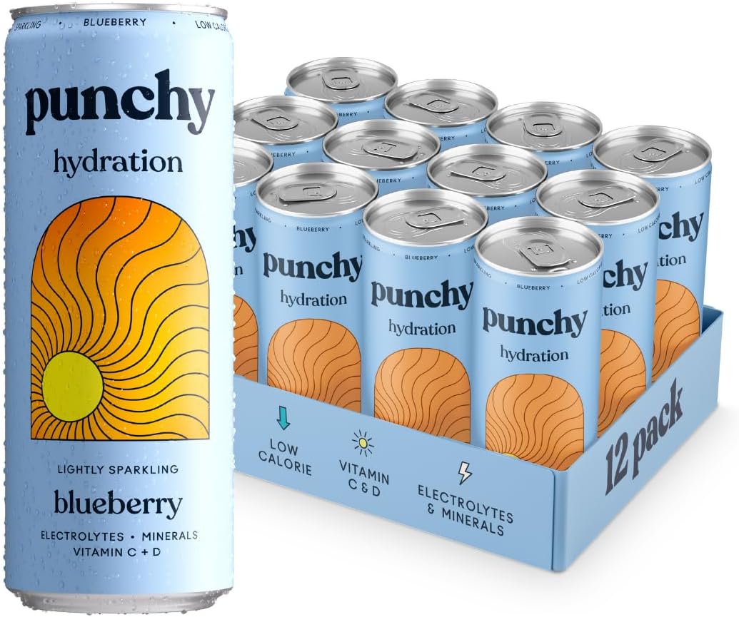 Punchy Blueberry Electrolyte Sparkling Vitamin Drink - 12 x 330ml