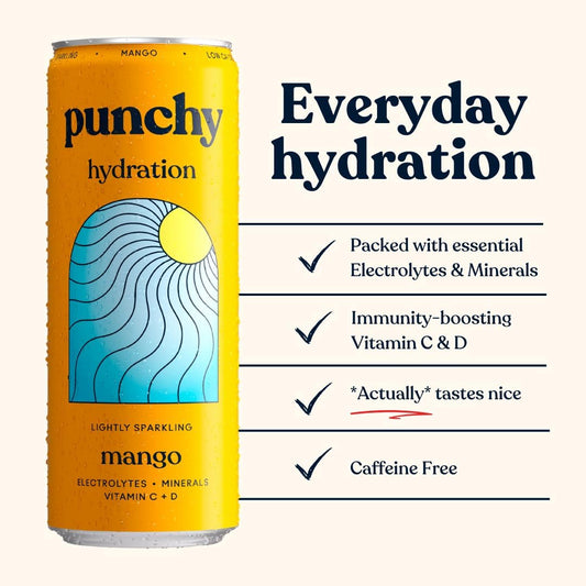 Punchy Mango Electrolyte Sparkling Vitamin Drink - 12 x 330ml
