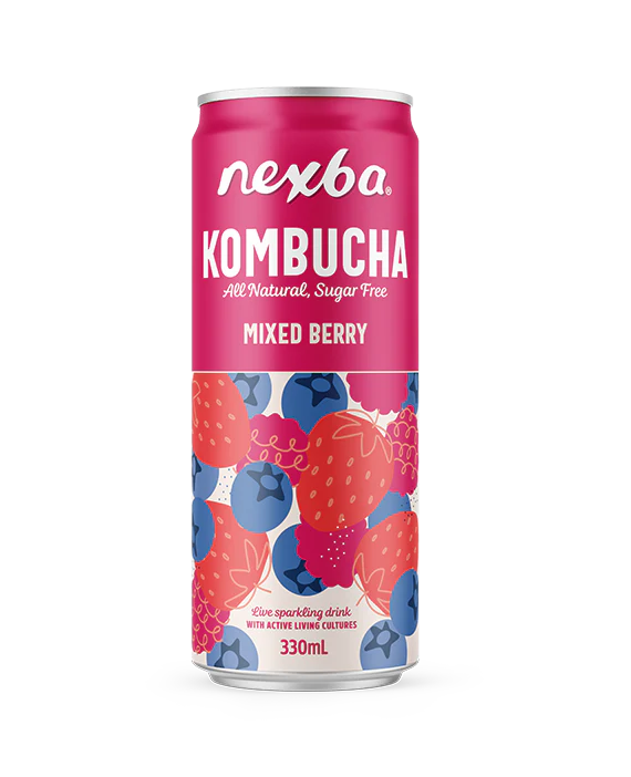 Nexba Kombucha Mixed Berry Cans - 12 x 330ml