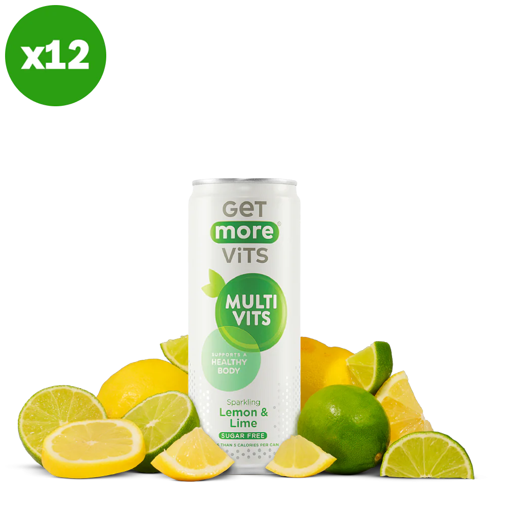 Get More Vits Lemon & Lime Multivits Cans - 12 x 330ml