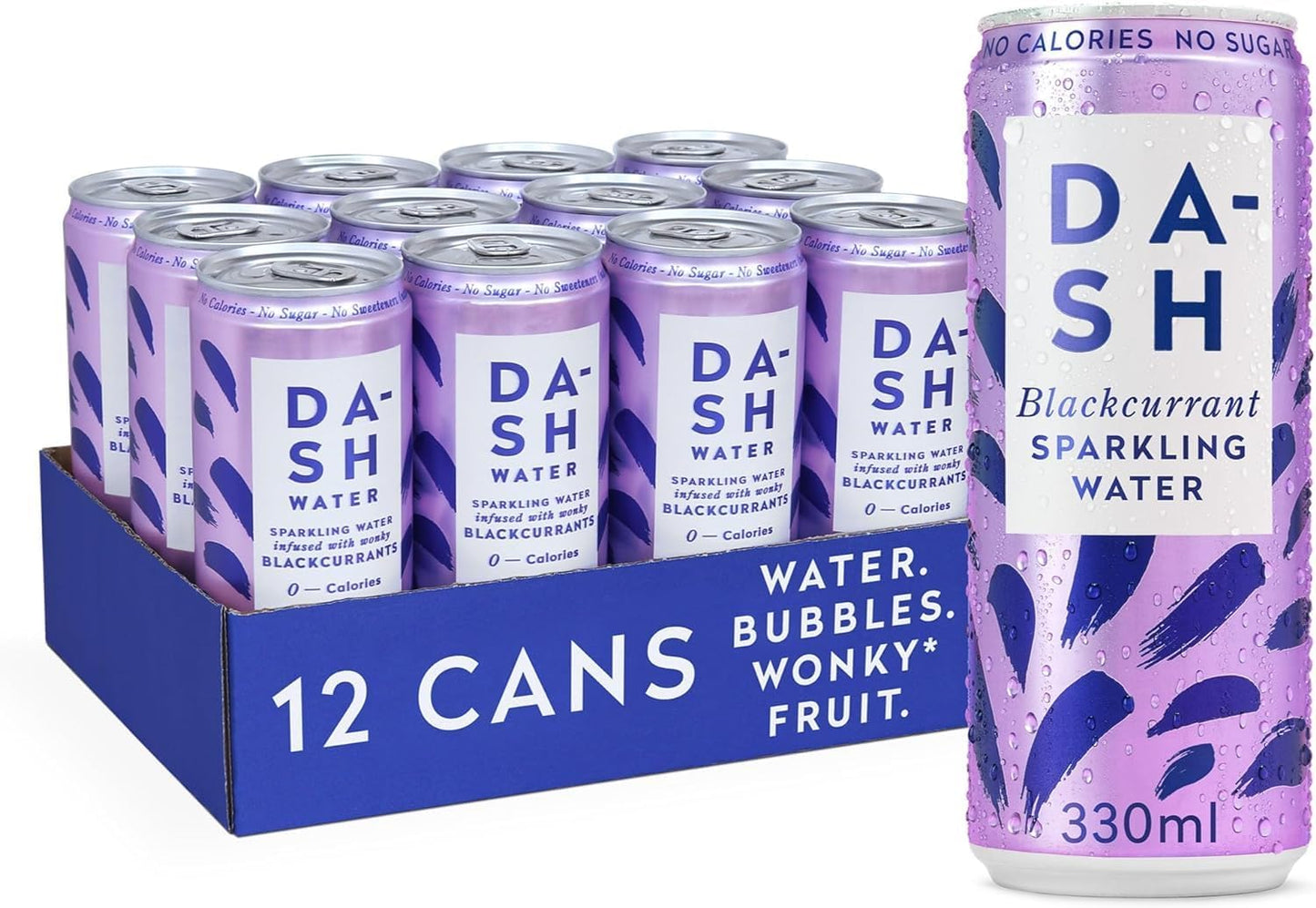 DASH Blackcurrant Infused Sparkling Water 12 x 330ml