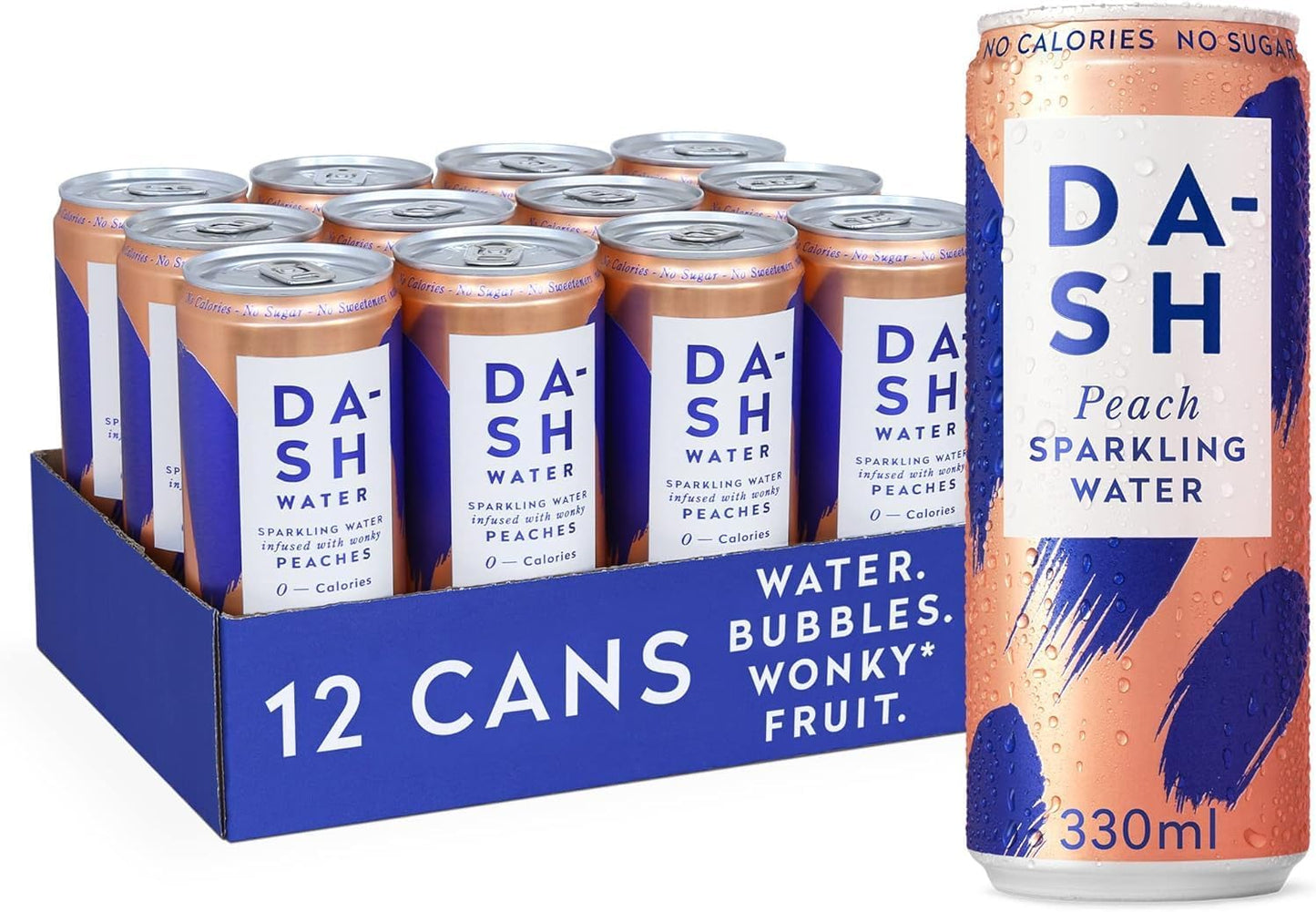 DASH Peach Infused Sparkling Water 12 x 330ml
