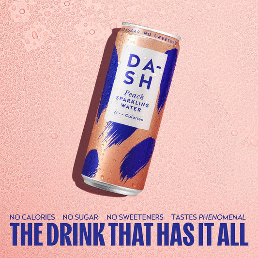 DASH Peach Infused Sparkling Water 12x330ml