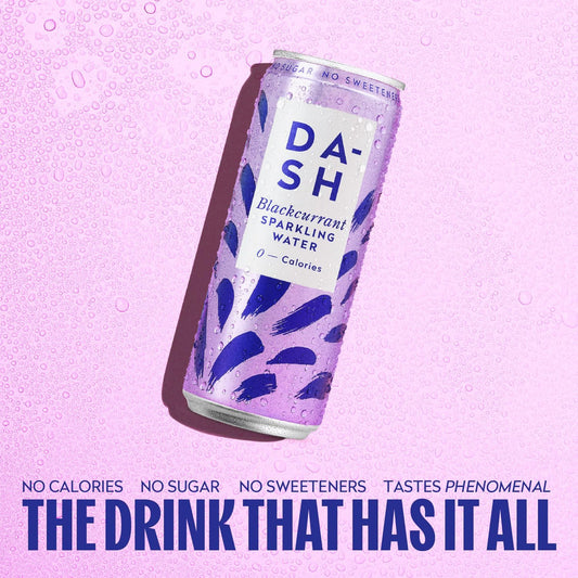 DASH Blackcurrant Infused Sparkling Water 12x330ml