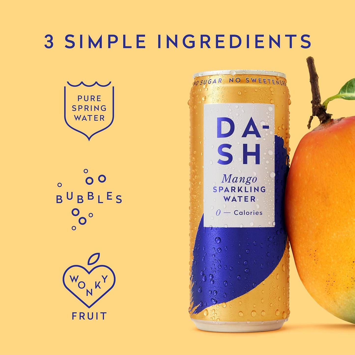 DASH Mango Infused Sparkling Water 12x330ml