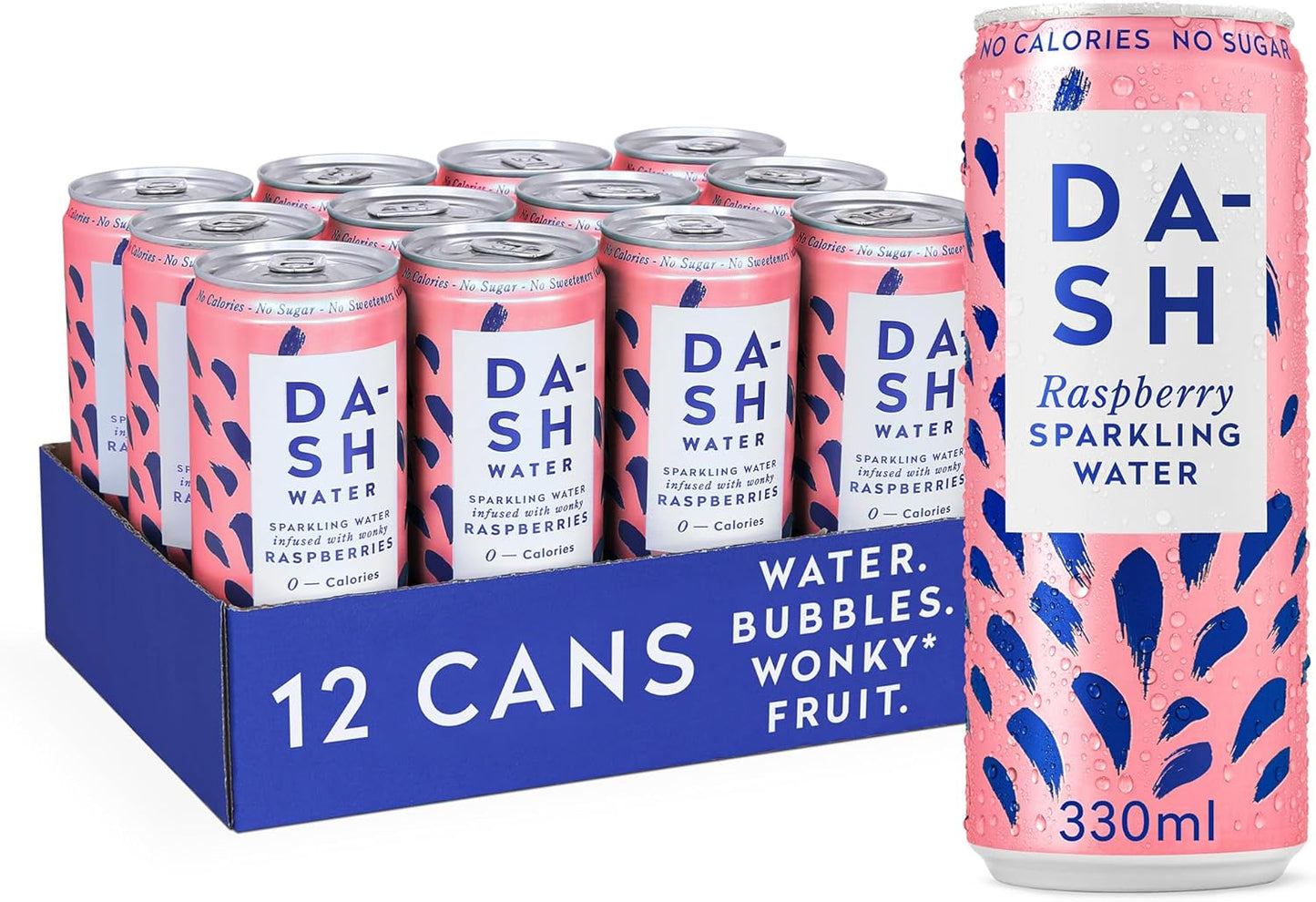 DASH Raspberry Infused Sparkling Water 12 x 330ml
