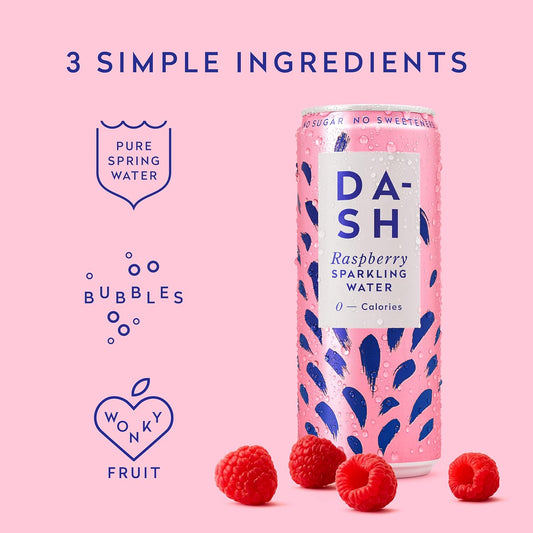 DASH Raspberry Infused Sparkling Water 12 x 330ml