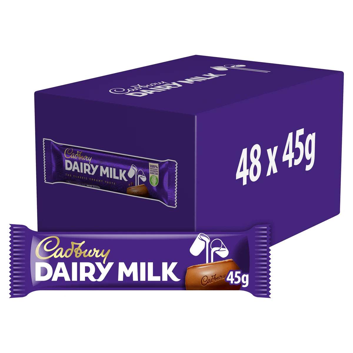 Cadbury Dairy Milk Chocolate Bar 45g (Box of 48)