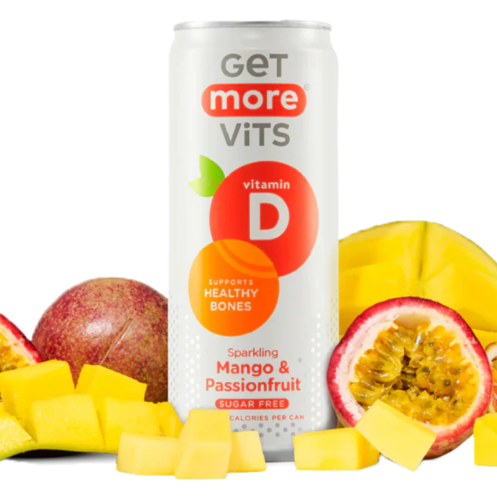 Get More Vits Mango & Passionfruit Vitamin D Cans 12 x 330ml