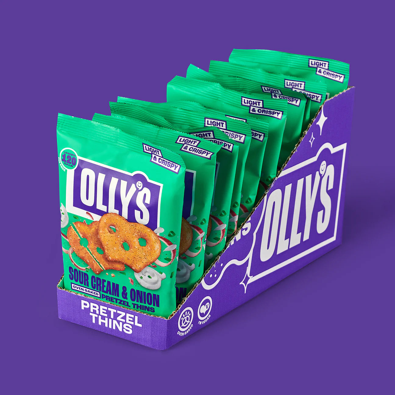 Olly's Pretzel Thins Sour Cream & Onion 10 x 35g