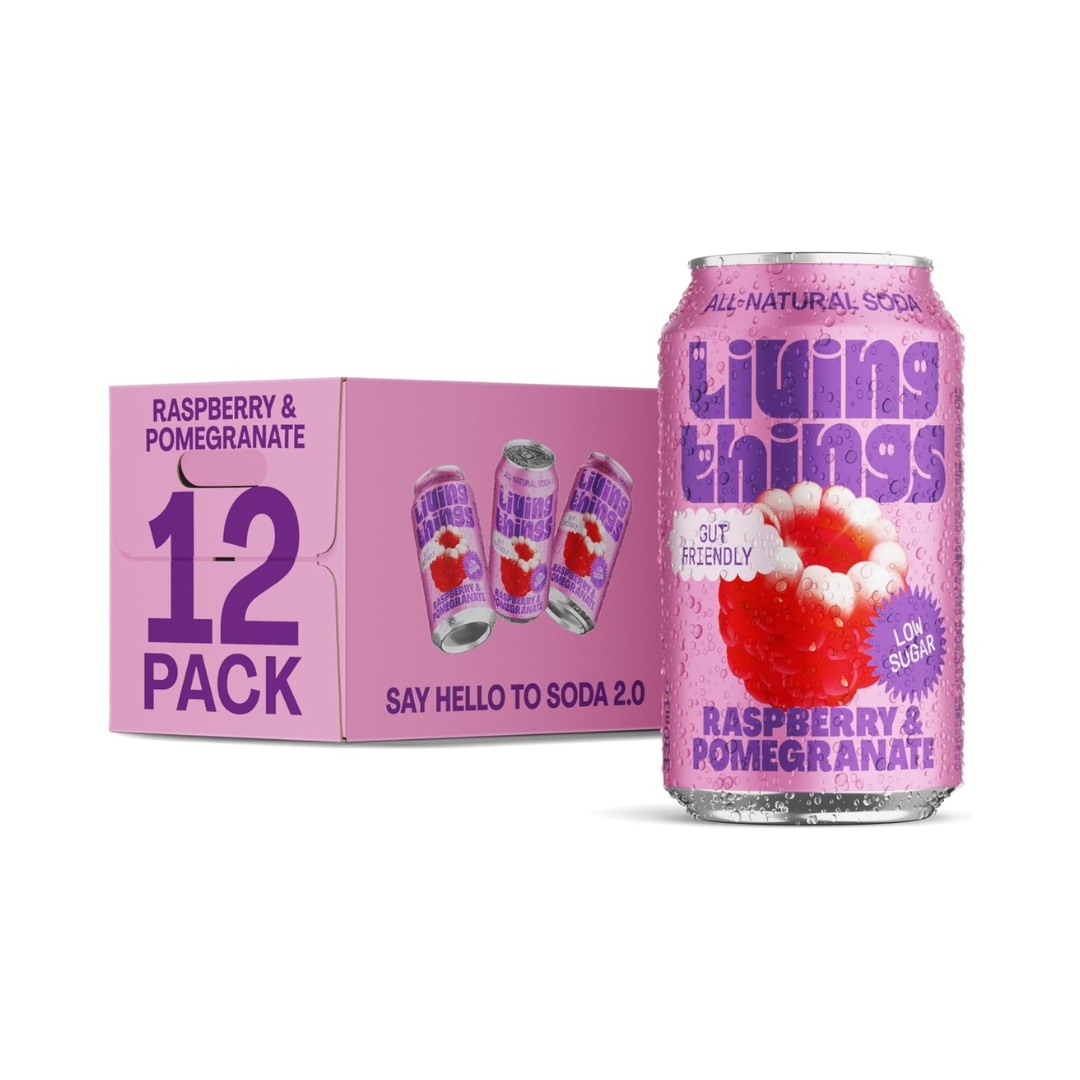 Living Things – Raspberry & Pomegranate Soda – 12x330ml