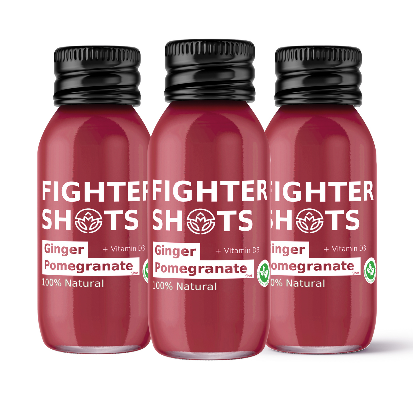 Fighter Shots Ginger + Pomegranate Shot + Vitamin D (12 x 60ml)