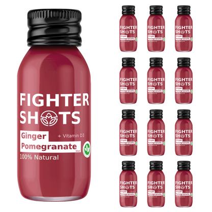 Fighter Shots Ginger + Pomegranate Shot + Vitamin D (12 x 60ml)