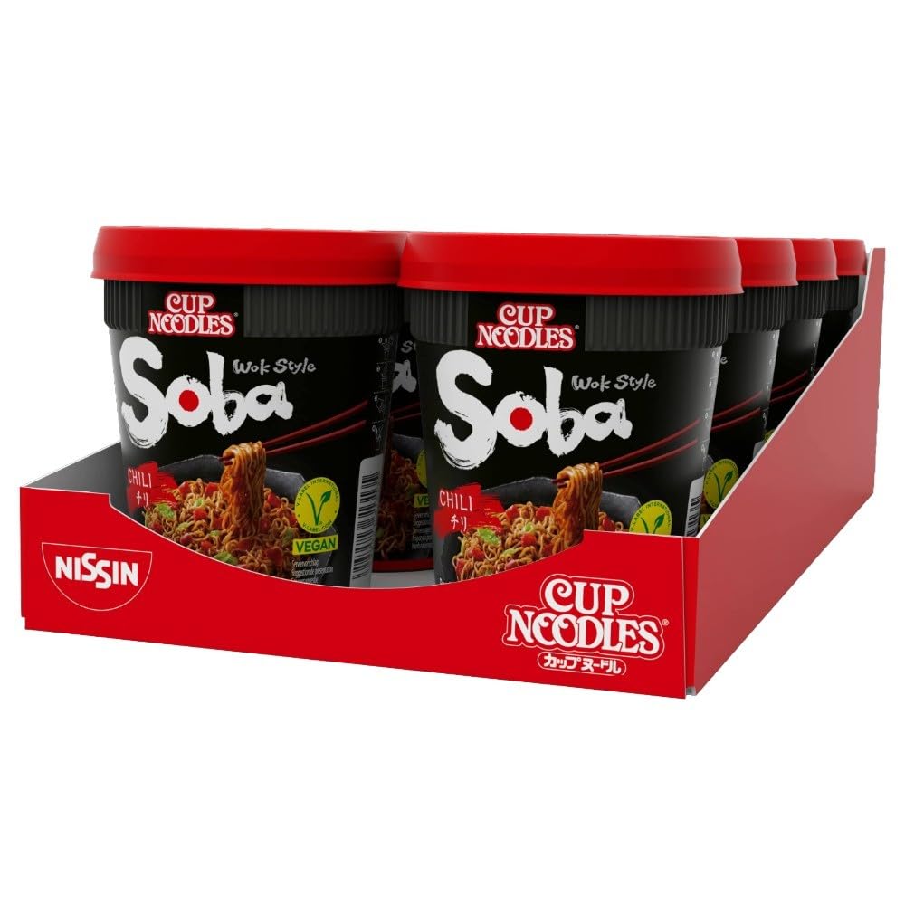 Nissin Soba Chilli Instant Noodle Pot (8 x pack)
