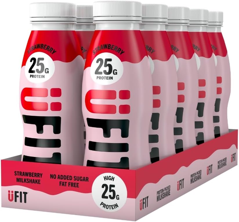 UFIT High 25g Protein Shake - Strawberry Flavour 10 x 330ml