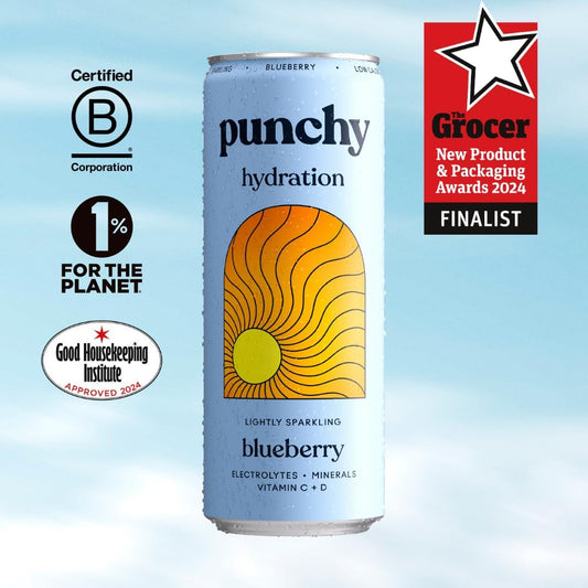 Punchy Blueberry Electrolyte Sparkling Vitamin Drink - 12 x 330ml