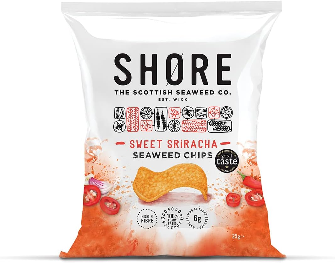 Shore Sweet Sriracha Seaweed Crisps (14 x 25g)