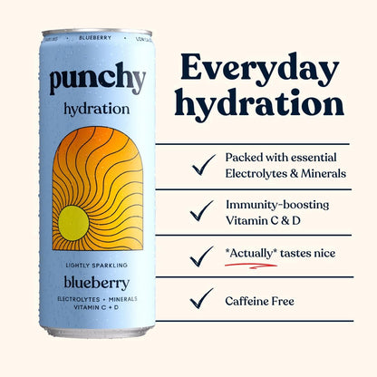 Punchy Blueberry Electrolyte Sparkling Vitamin Drink - 12 x 330ml