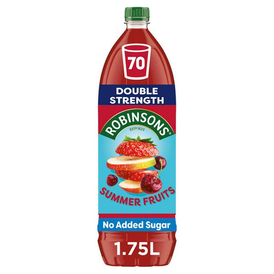 Robinsons Summer Fruits No Added Sugar Squash 1.75L (Pack of 2)