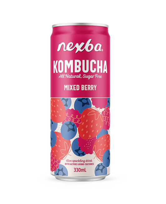 Nexba Kombucha Mixed Berry Cans - 12 x 330ml