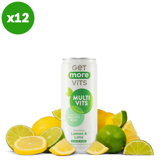 Get More Vits Lemon & Lime Multivits Cans - 12 x 330ml