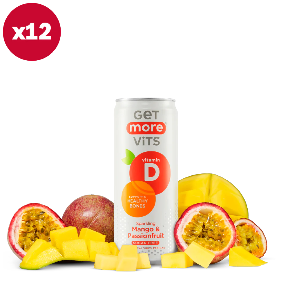 Get More Vits Mango & Passionfruit Vitamin D Cans - 12 x 330ml