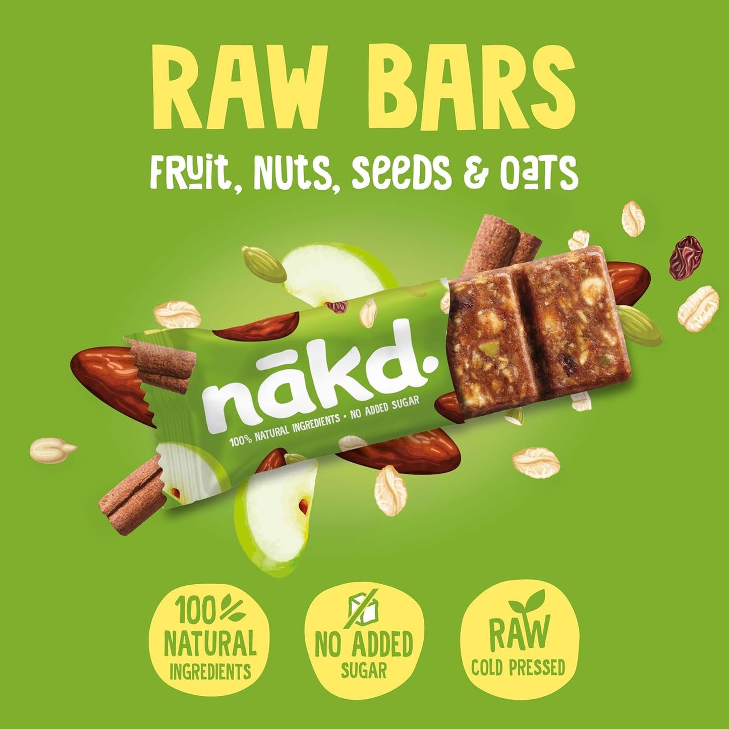 Nakd Fruit & Fibre Apple & Cinnamon Bars 16 x 44g