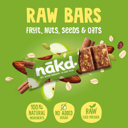 Nakd Fruit & Fibre Apple & Cinnamon Bars 16 x 44g