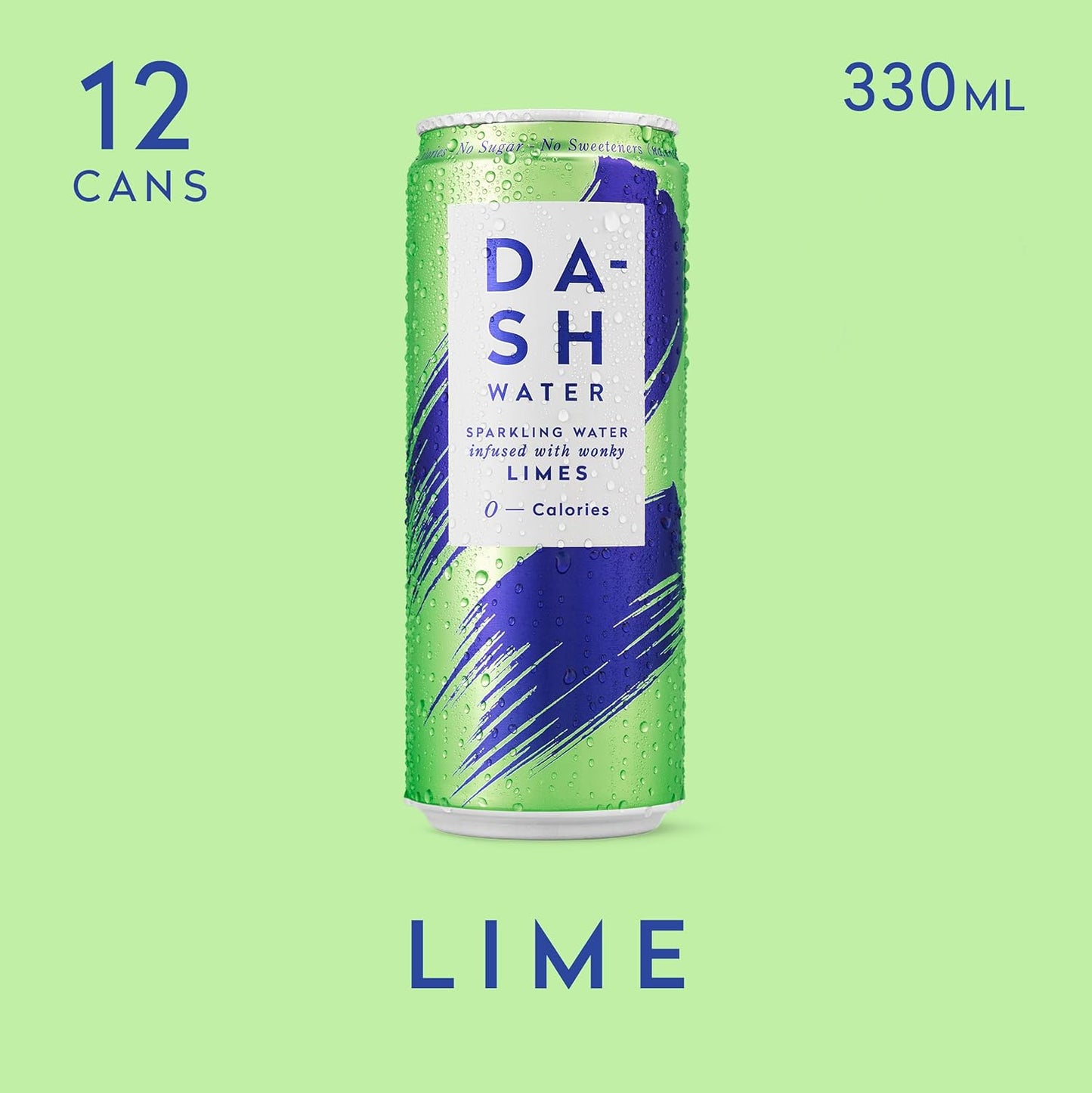 DASH Lime Infused Sparkling Water 12 x 330ml