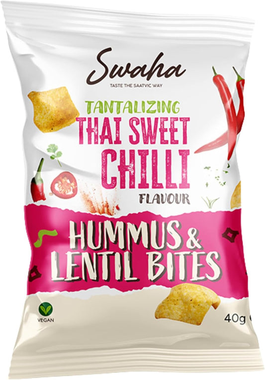 Swaha Lentil Hummus Bites Thai Sweet Chilli 24 x 40g