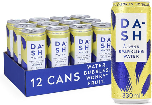 DASH Lemon Infused Sparkling Water 12x330ml