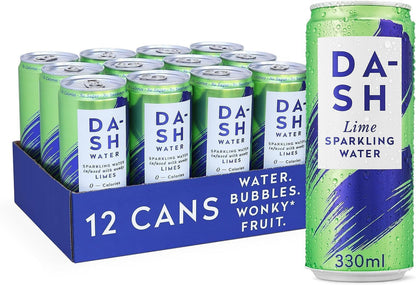 DASH Lime Infused Sparkling Water 12x330ml