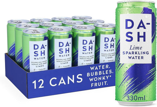DASH Lime Infused Sparkling Water 12x330ml