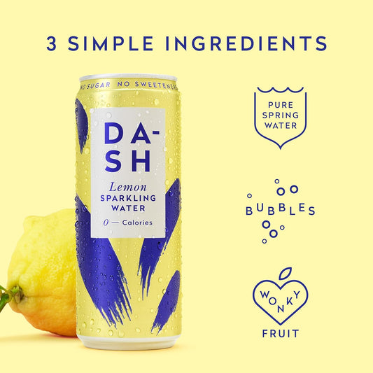 DASH Lemon Infused Sparkling Water 12 x 330ml