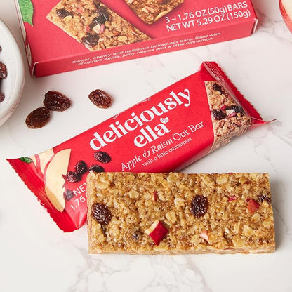 Deliciously Ella Apple Raisin & Cinnamon Oat Bars 16 x 50g