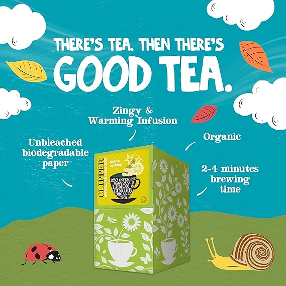 Clipper Lemon & Ginger Tea Bags | 250 Individually Wrapped