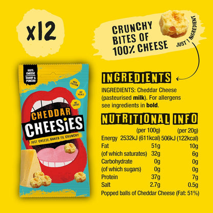 The Curators Cheddar Cheese Cheesies 12x20g
