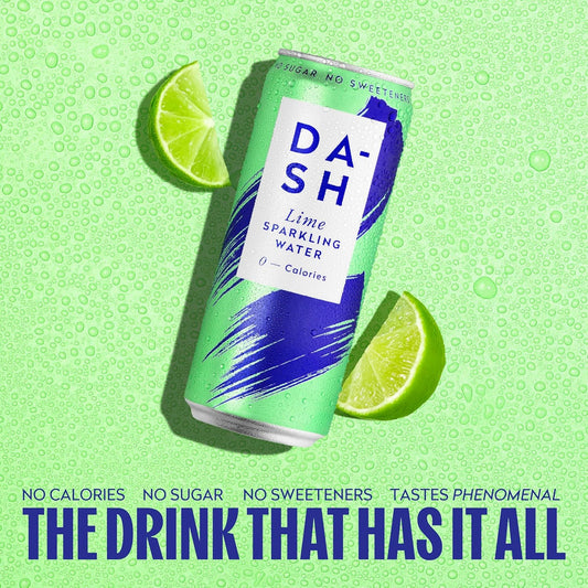 DASH Lime Infused Sparkling Water 12x330ml