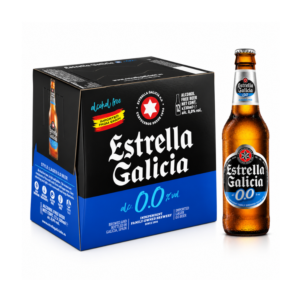 Estrella Galicia 0.0% Lager 12 x 330ml Bottles