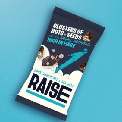 Raise Snacks Clusters - Dark Chocolate & Sea Salt (12 x 35g)