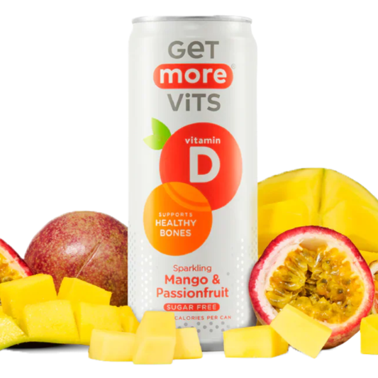 Get More Vits Mango & Passionfruit Vitamin D Cans 12 x 330ml