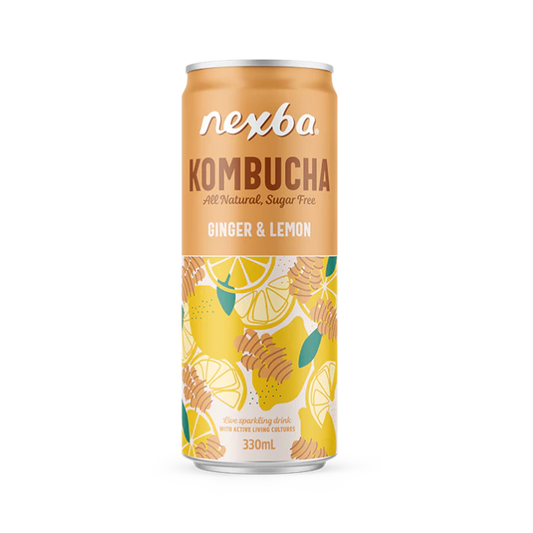 Nexba Kombucha Ginger & Lemon Cans 12 x 330ml