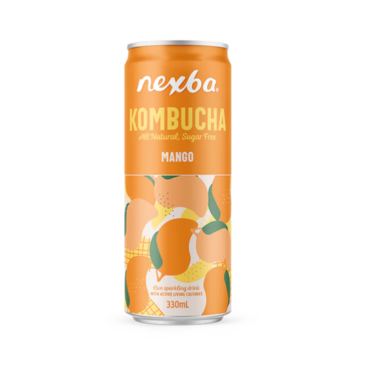 Nexba Kombucha Mango Cans 12 x 330ml