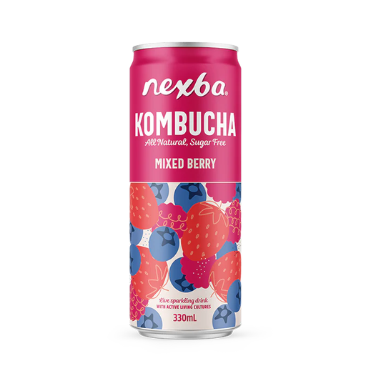 Nexba Kombucha Mixed Berry Cans 12 x 330ml