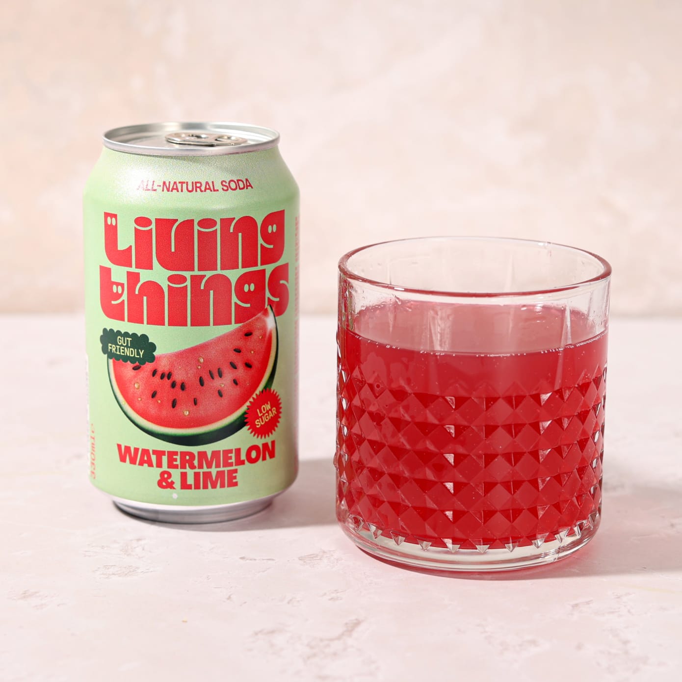 Living Things Prebiotic Soda - Watermelon & Lime -12 x 330ml Cans