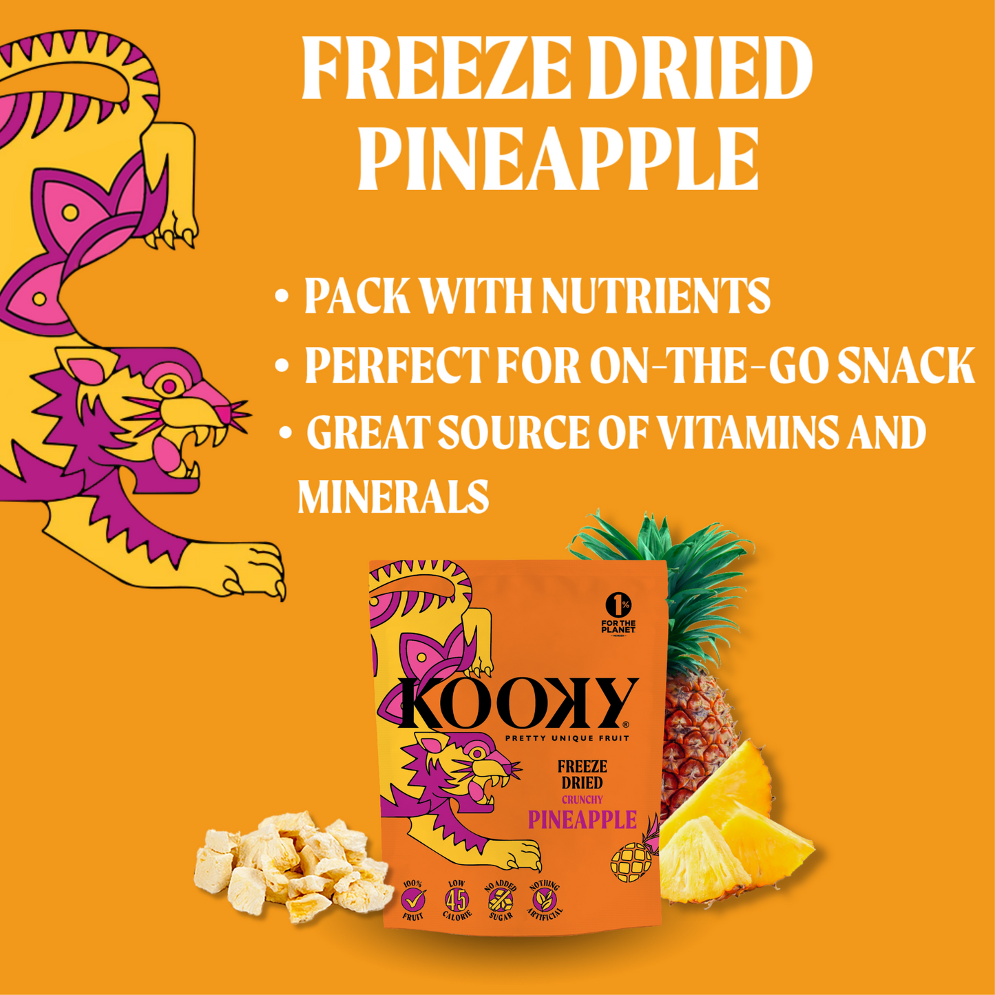 KOOKY Freeze Dried Pineapple (12 x 12g)
