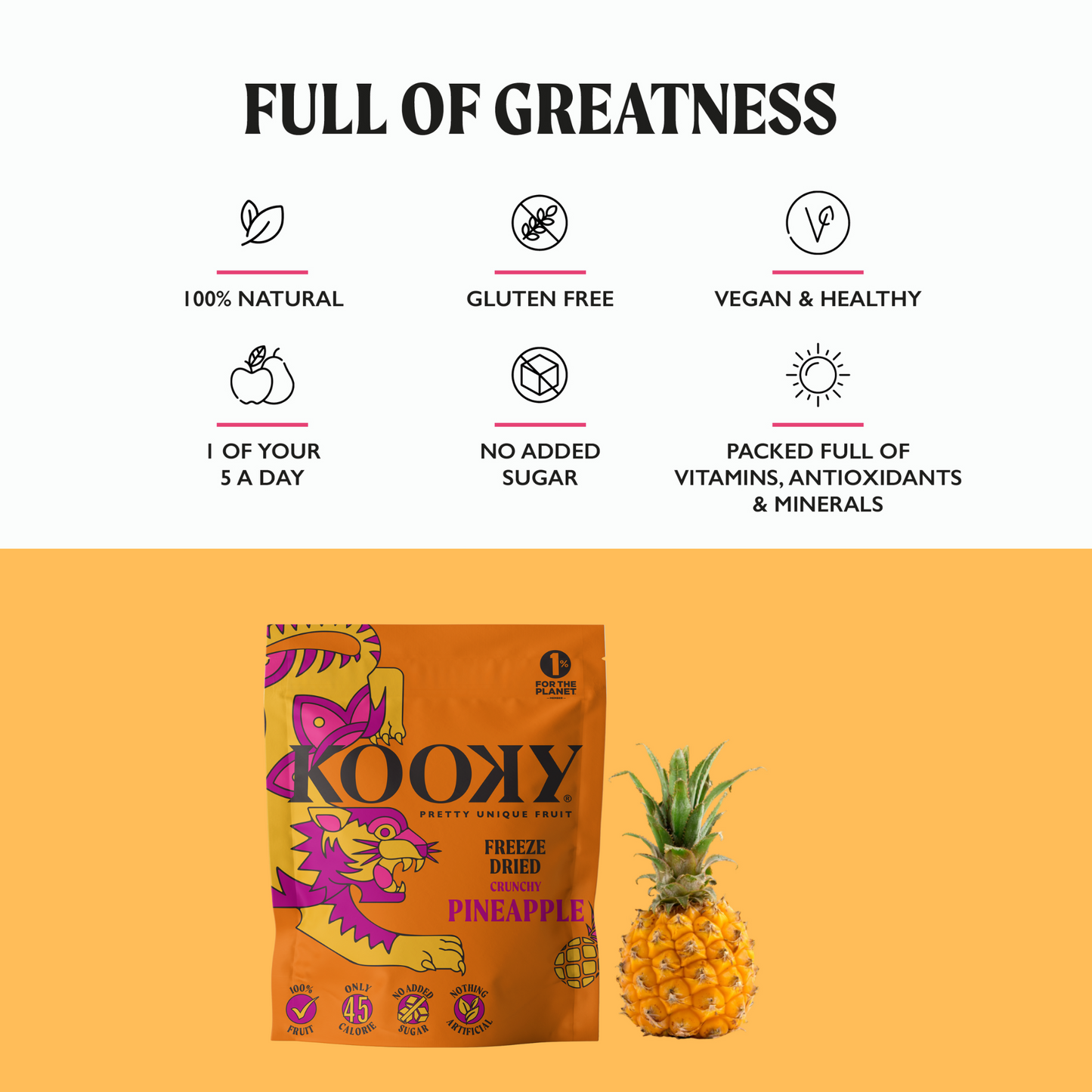KOOKY Freeze Dried Pineapple (12 x 12g)