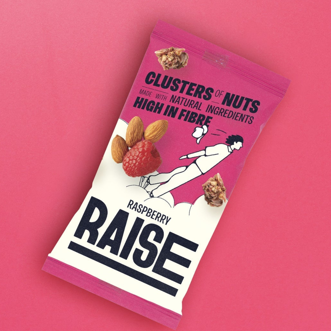 Raise Nut & Seed Clusters - Raspberry (12 x 35g)