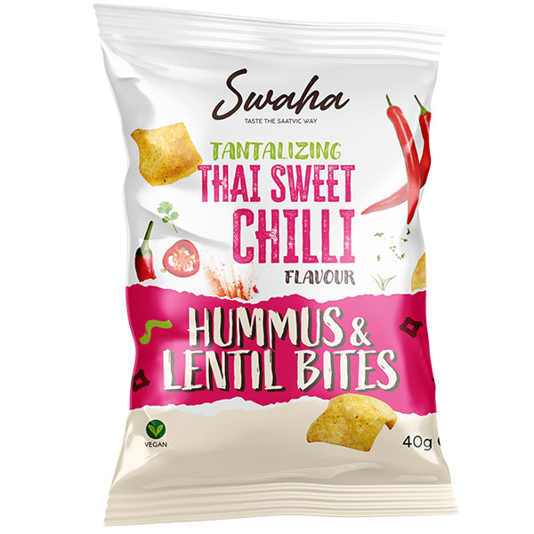 Swaha Lentil Hummus Bites Thai Sweet Chilli 24 x 40g