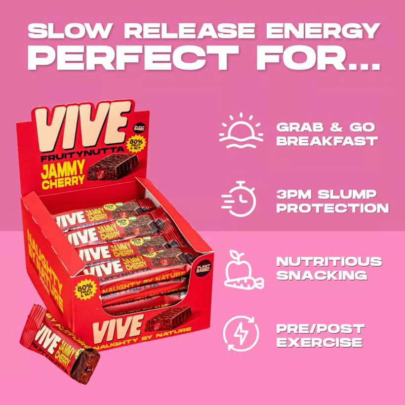 Vive Jammy Cherry Fruity Nutta Bar 20 x 35g